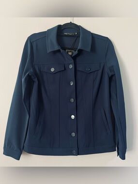 New! DG2-Diane Gilman Navy Button-Front Jacket